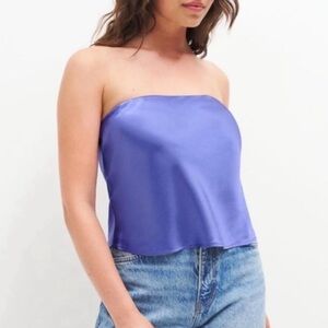 Reformation - Spritz Silk Strapless Top